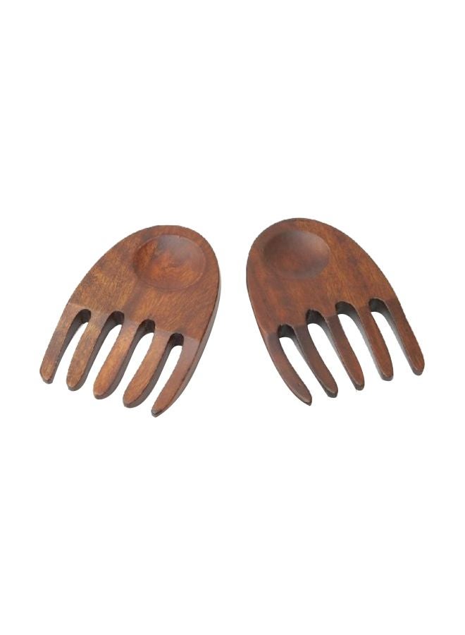 Wood Salad Hands Brown 6inch