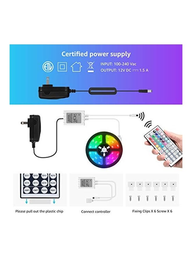 LED Strip Light With Remote Controller Multicolour 0.61kg