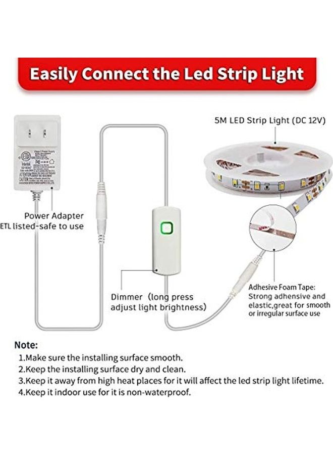 LED Strip Light With Remote Controller Multicolour 0.46kg