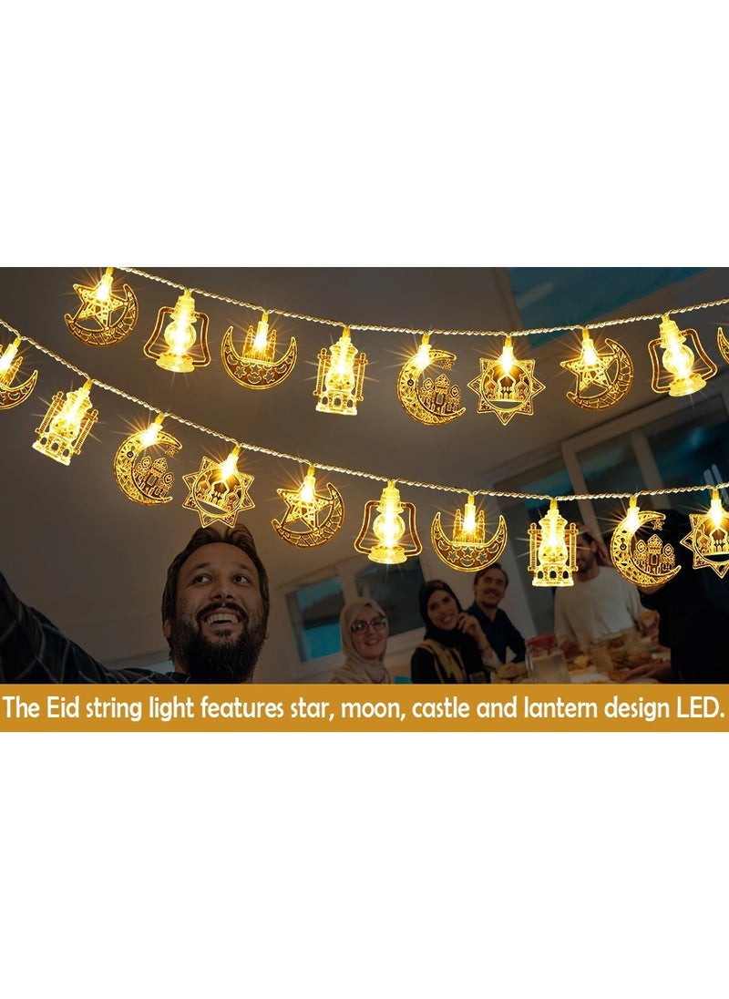 Ramadan Eid Al Adha Decorations String Lights, 16ft 30 LEDs Ramadan Eid String Light, Battery Operated Lights for Ramadan Mubarak Kareem Indoor Outdoor Decor Home Decoration Party