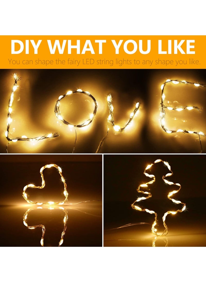 4 Pack Fairy String Lights with Timer, 5M 50 LED Micro Wire Fairy String Lights with Timer Indoor Outdoor Lighting, Bedroom, Wedding Decor, Birthday Party Decoration