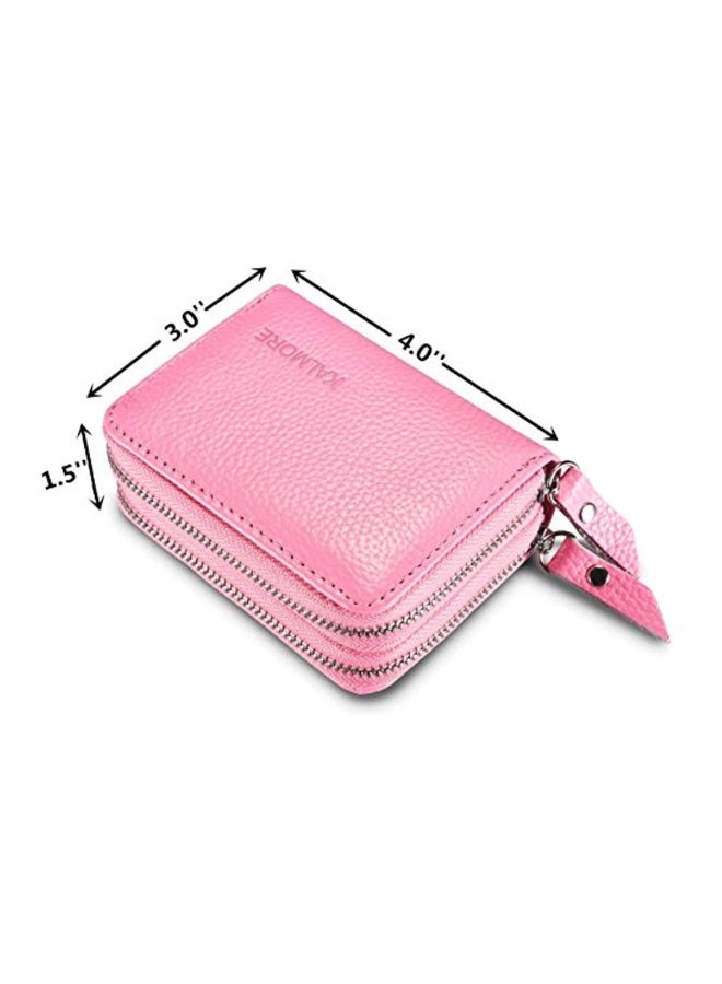 RFID Leather Wallet Pink