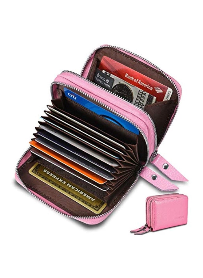 RFID Leather Wallet Pink