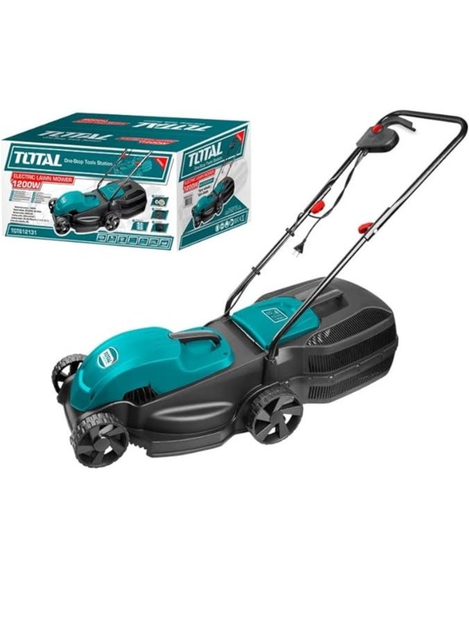 TOTAL Electric Lawn Mower 1600W - 3500rpm, 380mm Cutting Width, Adjustable Height (28/48/68mm), 45L Grass Box, Carbon Brush Motor – Ideal for Lawn Care and Grass Cutting