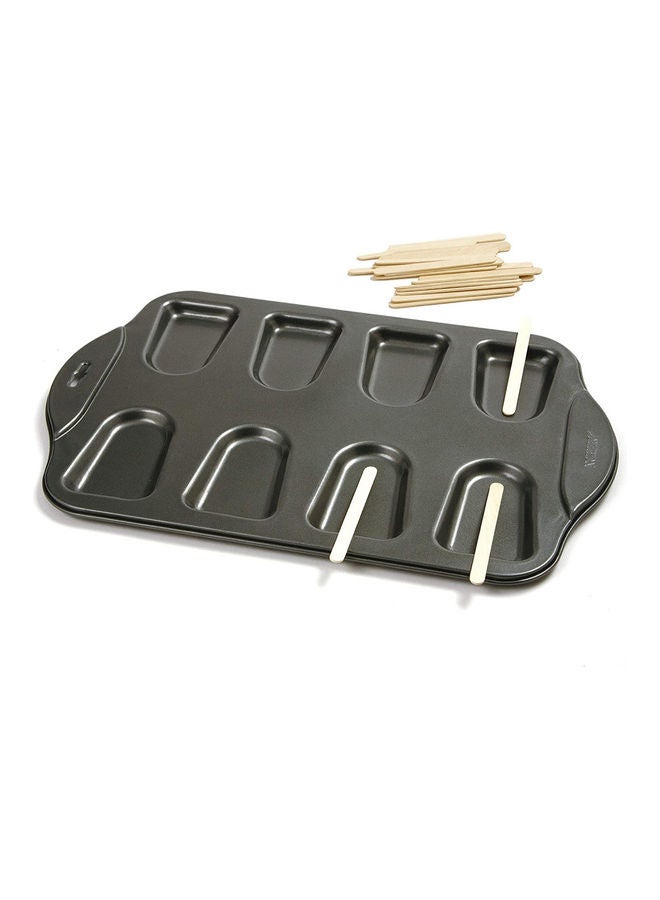 Nonstick Cake-Sicle Pan With 24 Sticks Black 17.25 x 11.25 x 0.5inch