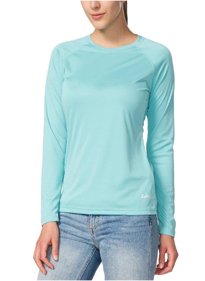 BALEAF Women's Long Sleeve Shirts UPF 50+ Sun Protection SPF Quick Dry Lightweight T-Shirt Outdoor Hiking Runing Fishing Light Green Size M