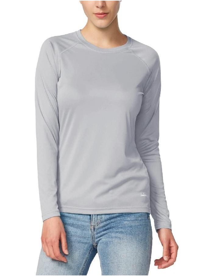 BALEAF Women's Hiking Shirts, UPF 50+ UV Shirts Long Sleeve, Sun Protection Lightweight Quick Dry Tops for Fishing Outdoor Grey Size M