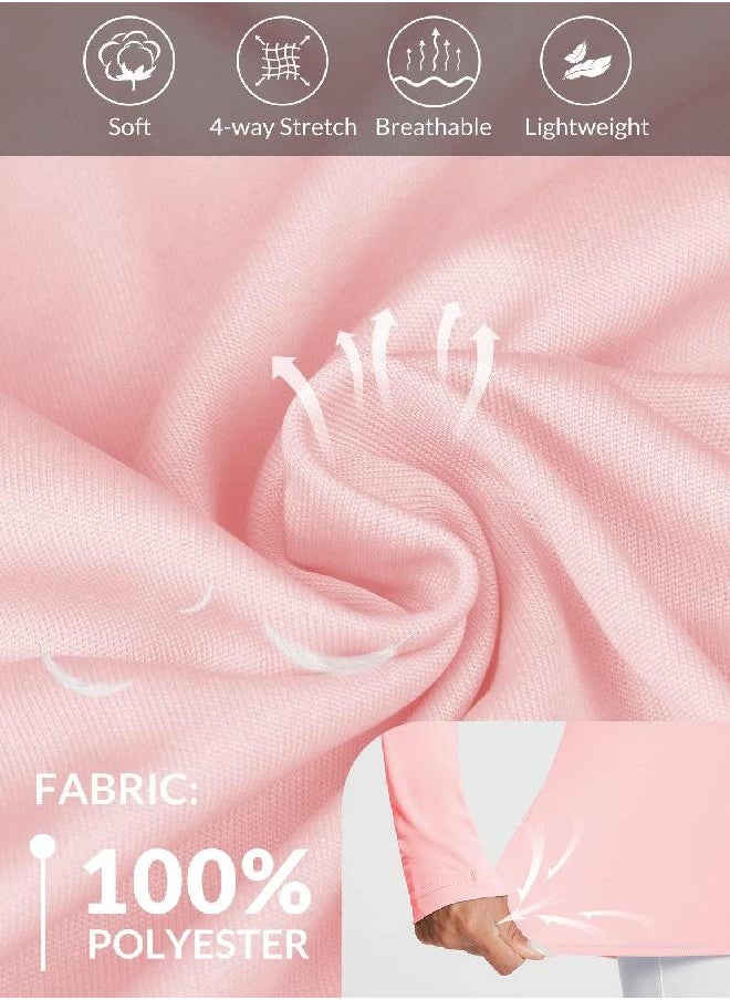 BALEAF Women's UPF 50+ Long Sleeve Rash Guard Swim Shirts SPF Quick Dry Lightweight T-Shirt Outdoor Hiking Runing Seashell Pink Size M