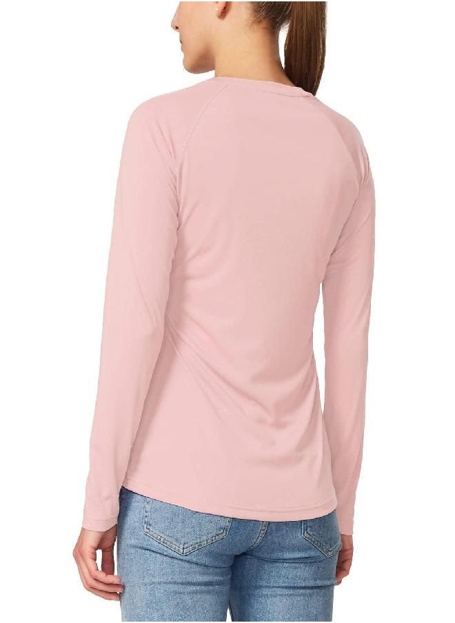 BALEAF Women's UPF 50+ Long Sleeve Rash Guard Swim Shirts SPF Quick Dry Lightweight T-Shirt Outdoor Hiking Runing Seashell Pink Size M