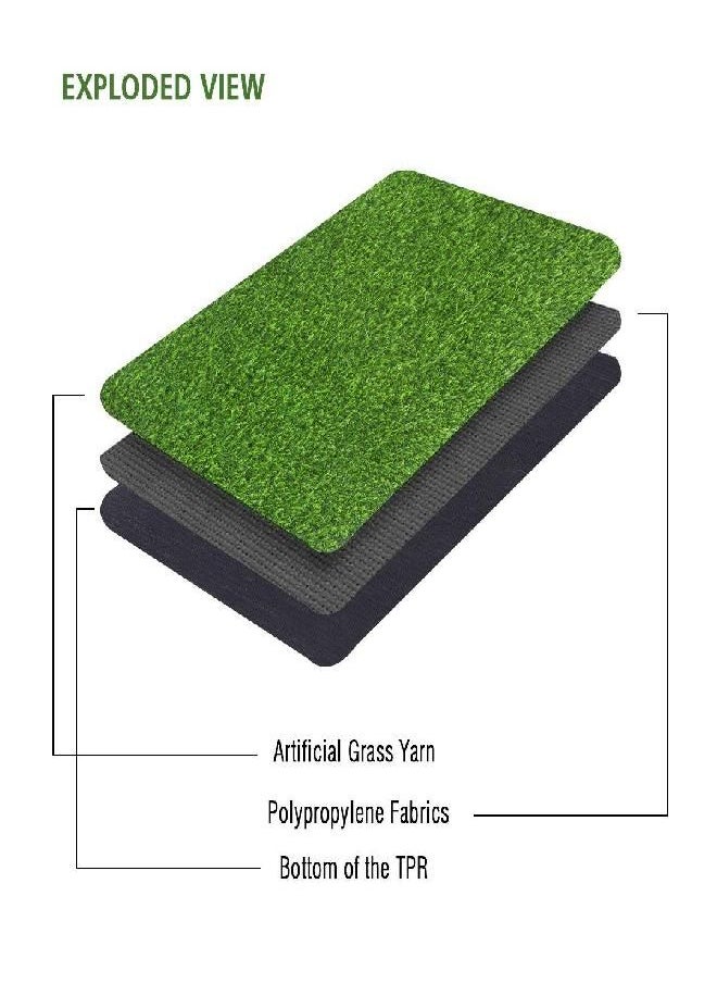 MAYSHINE Artificial Grass Door Mat Indoor/Outdoor Rug Green Turf Perfect for Multi-Purpose Home Entryway Scraper Doormat Dog Mats 17x29.5 Inches