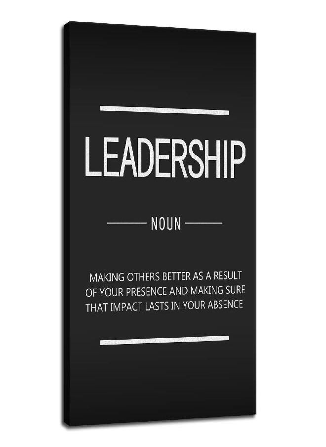 Inspirational Canvas Wall Art Leadership Noun Office Decoration Inspiring Entrepreneur Positive Quotes Inspiration Painting Poster Print Artwork Home Frame Ready to Hang[12''W X 18''H]