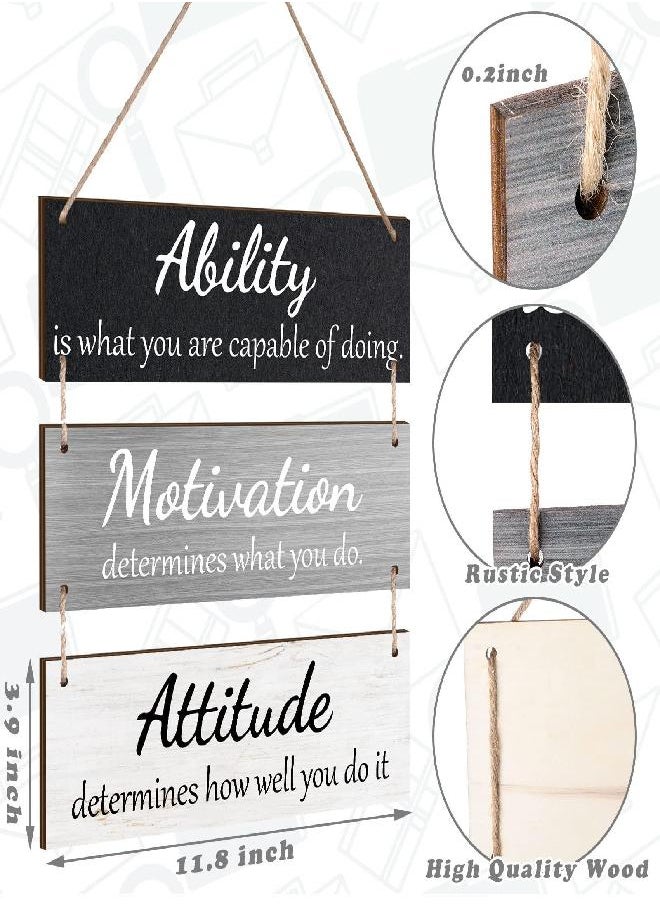 Office Wall Decor Inspirational Rustic Wall Decor Office Decor Motivational Wall Plaques with Sayings Wooden Wall Hangings Ability Sign Bathroom Decor for Home Office Wall Art (Simple Color)