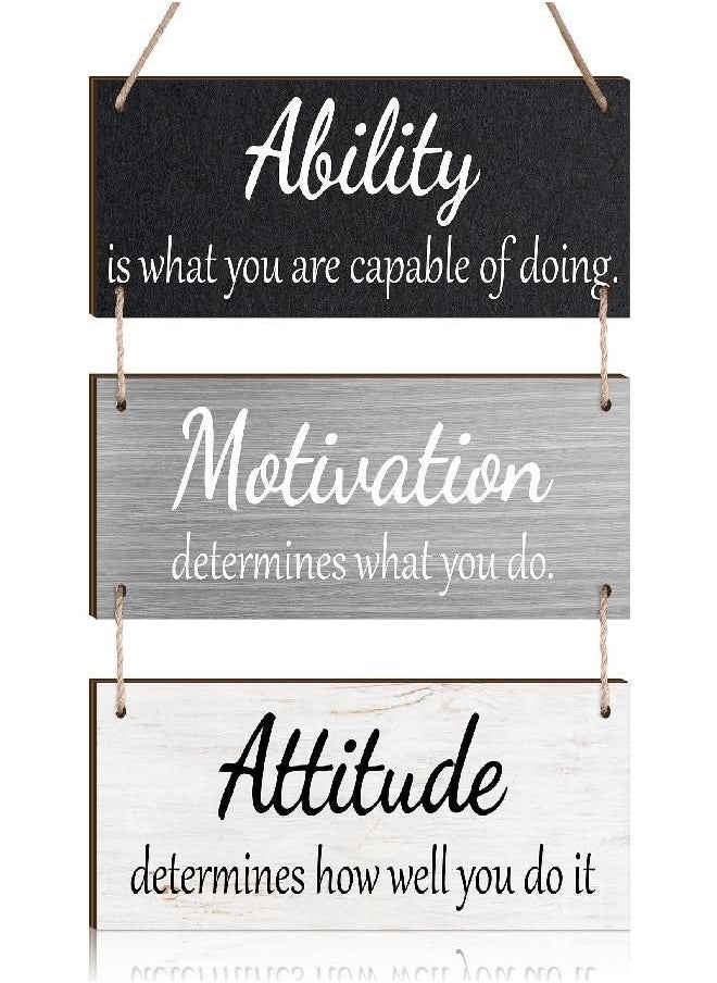 Office Wall Decor Inspirational Rustic Wall Decor Office Decor Motivational Wall Plaques with Sayings Wooden Wall Hangings Ability Sign Bathroom Decor for Home Office Wall Art (Simple Color)