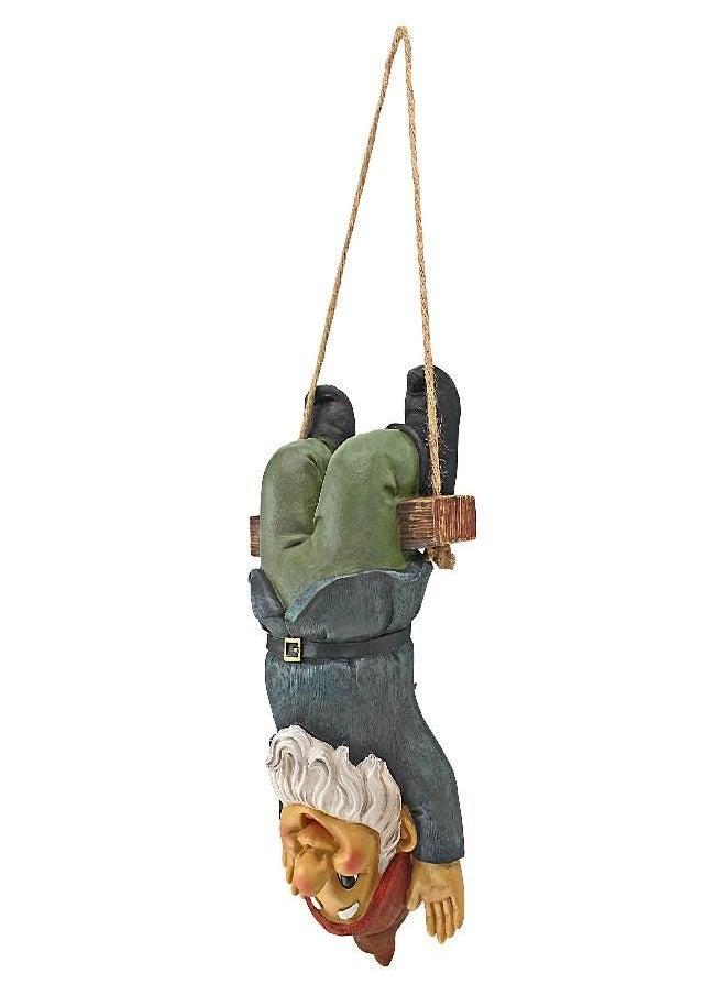 Design Toscano QM2452500 Alfie The Acrobat Swinging Outdoor Garden Funny Lawn Gnome Statues, Multicolored