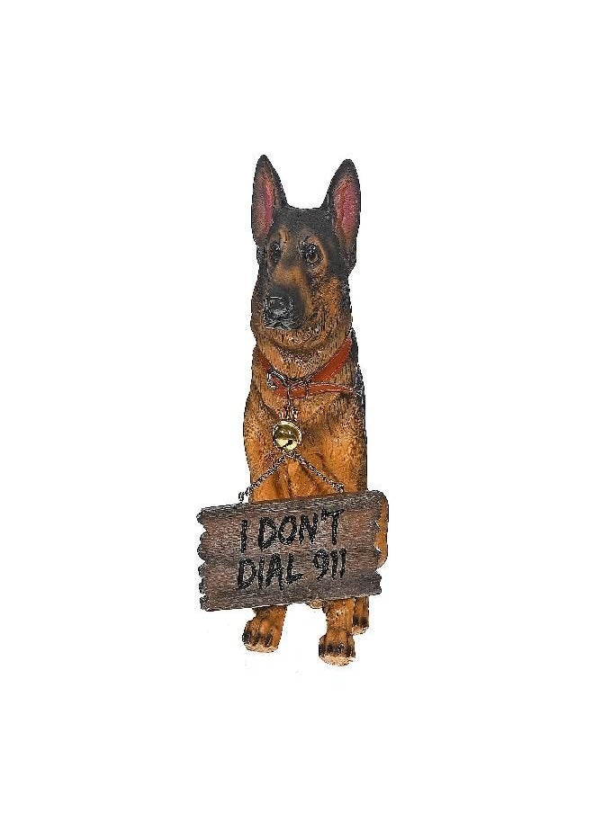 DWK Front Porch Dog Outdoor Welcome Sign Decorative Statue | Cute Dog Welcome Sign for Front Porch Standing | Decorative Garden Statues - German Shepherd