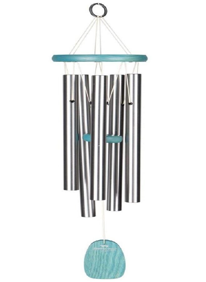 Woodstock Chimes Signature Collection, Woodstock Beachcomber Chime, 24'' Gracious Green Wind Chime, Decor Designs Wind Chimes for Outdoor, Patio, Home or Garden Décor, for Mom (BCGG)