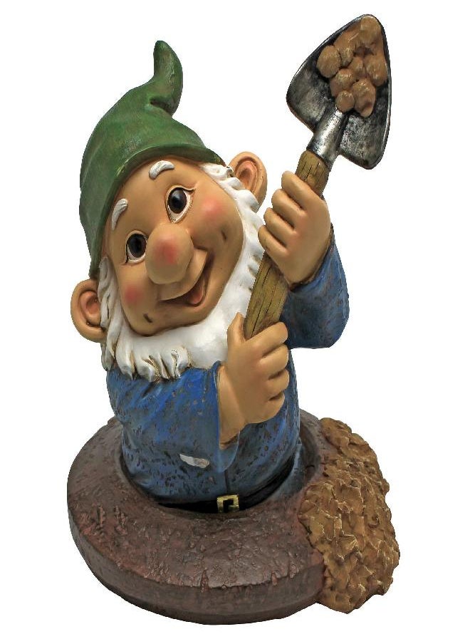 Design Toscano QM2469600 Shoveling Sam Hole Outdoor Garden Funny Lawn Gnome Statues, Full Color