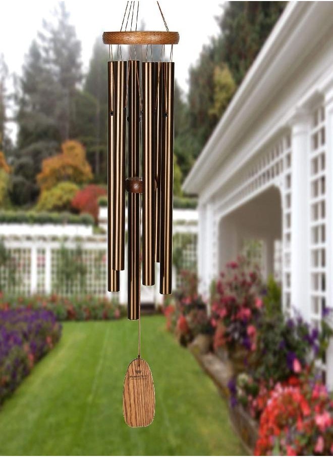 Woodstock Wind Chimes Amazing Grace Chime Medium (24'') Bronze Wind Chime Inspirational and Memorial Gifts Wind Chimes for Outside Patio Home or Garden Decor (AGMBR)