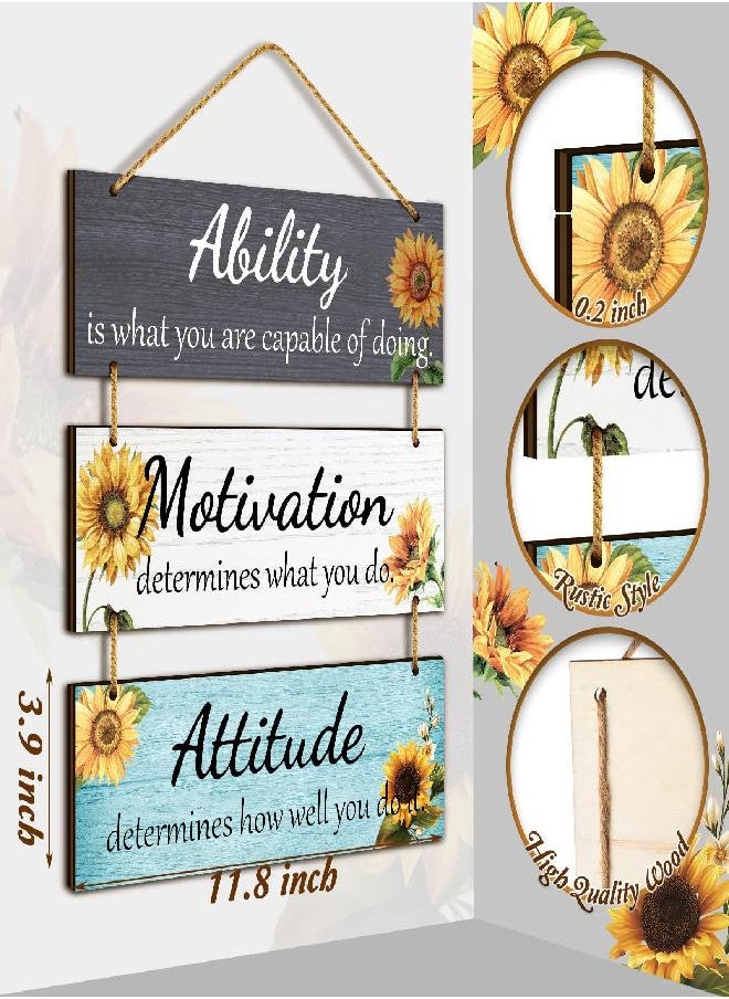 Office Wall decor Inspirational Rustic Wall Decor Office Decor Motivational Wall Plaques with Sayings Wooden Wall Hangings Ability Sign Bathroom Decor for Home Office Wall Art (Wood)