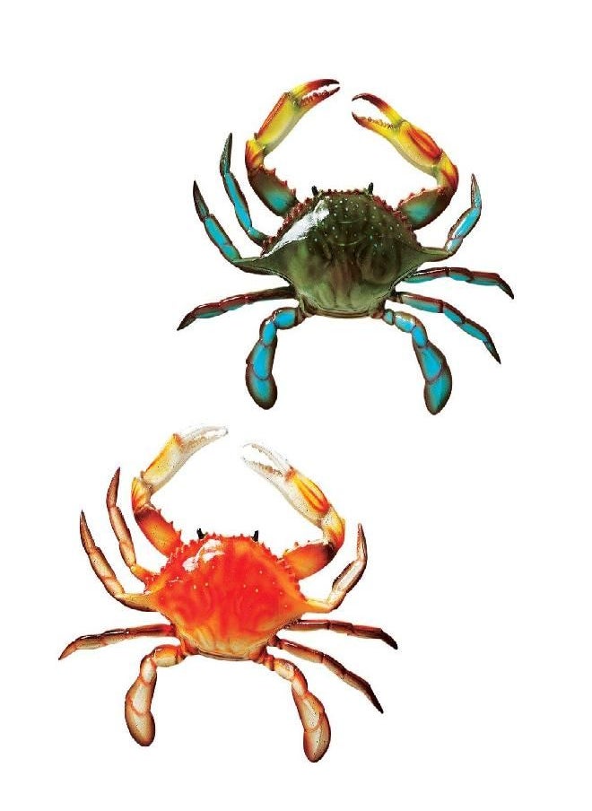 Design Toscano QL95882 Tropical Crabs Wall Sculpture, Set of 2, Full Color