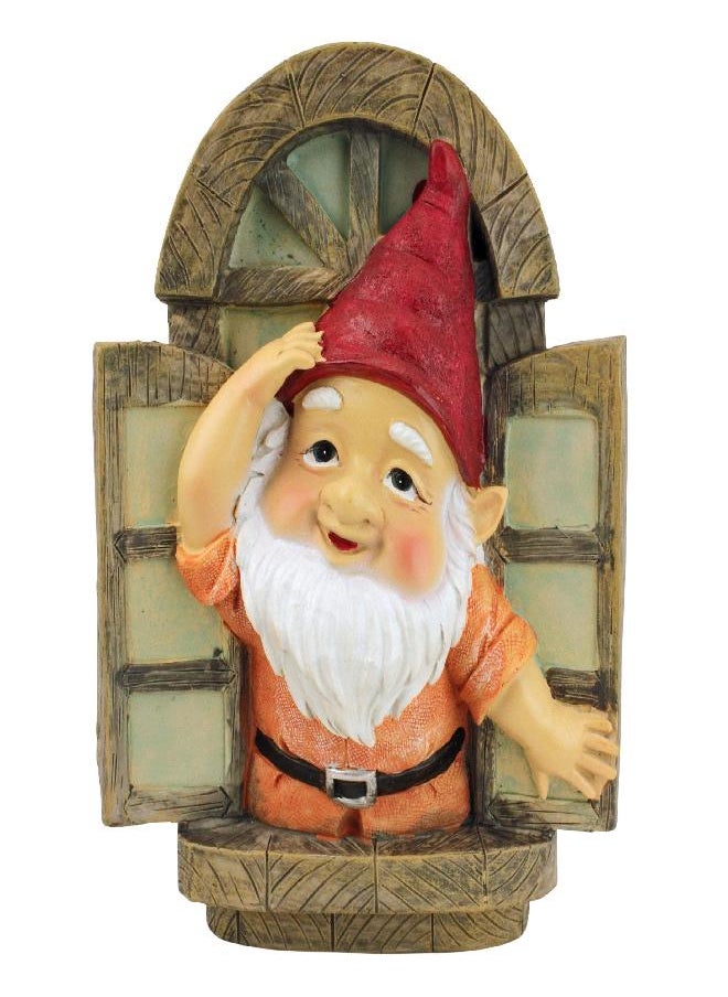 Design Toscano QL4283 Statue-Knothole Welcome Tree Window-Fairy Garden-Gnome Village, Full Color