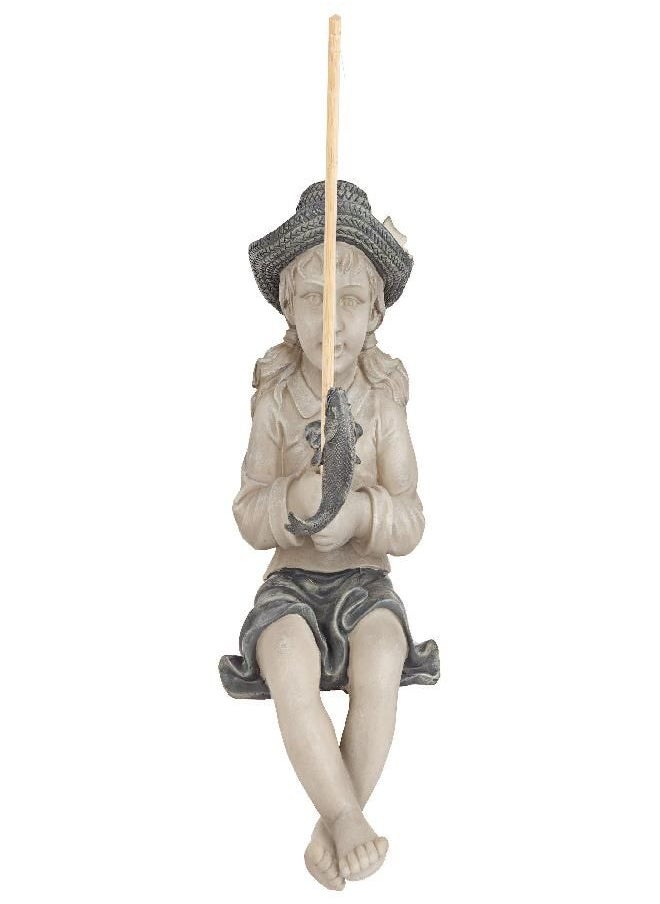 Design Toscano Nellie s Big Catch Fisherwoman Statue: Medium,6.5 inchD x 8 inchW x 14 inchH