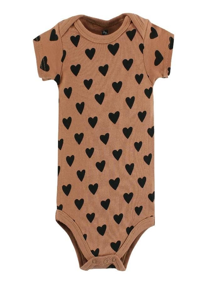 Hudson Baby Unisex Baby Cotton Bodysuits, Cinnamon Pink Prints, 18-24 Months