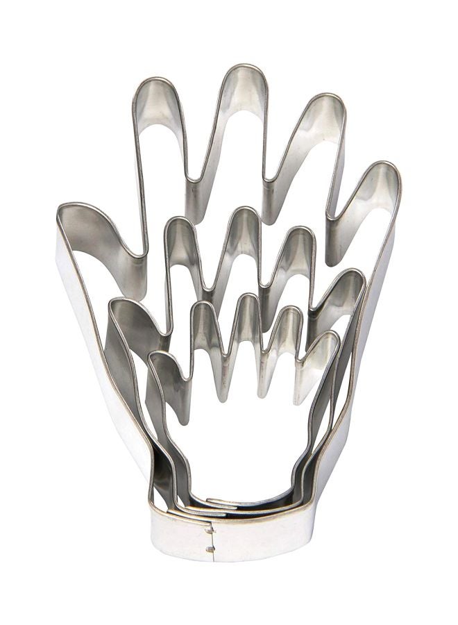 3-Piece Hand Shaped Cookie Cutter Silver