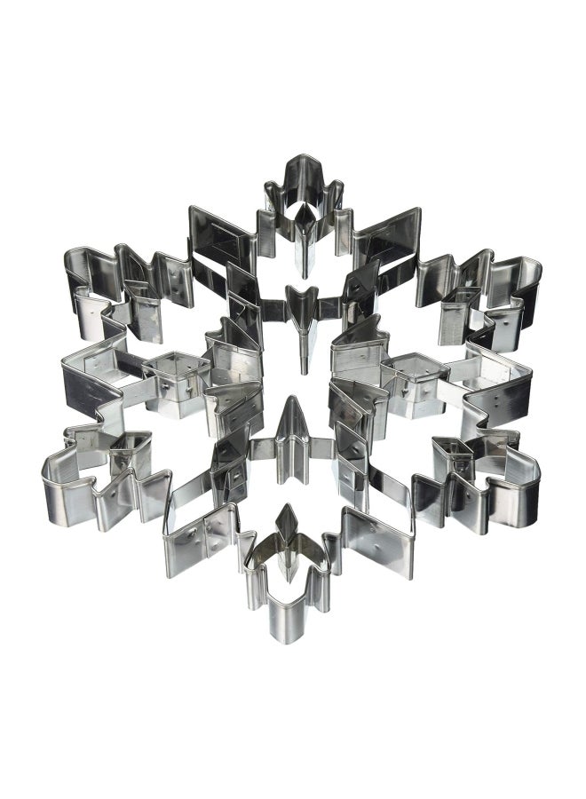 Snowflake Designed Cokkie Cutter With Internal Cut-Outs Silver 7.5inch