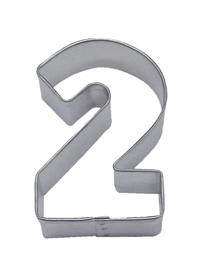 2 Shaped Cookie Cutter Silver 3x2x1inch