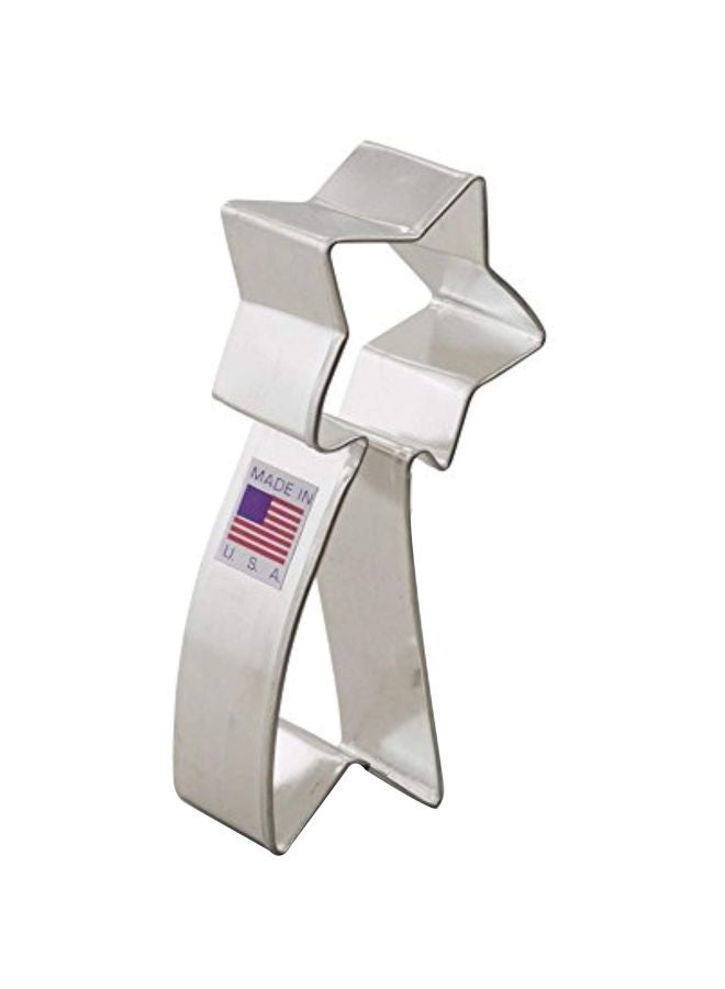 Falling Star Shaped Cookie Cutter Silver 4inch