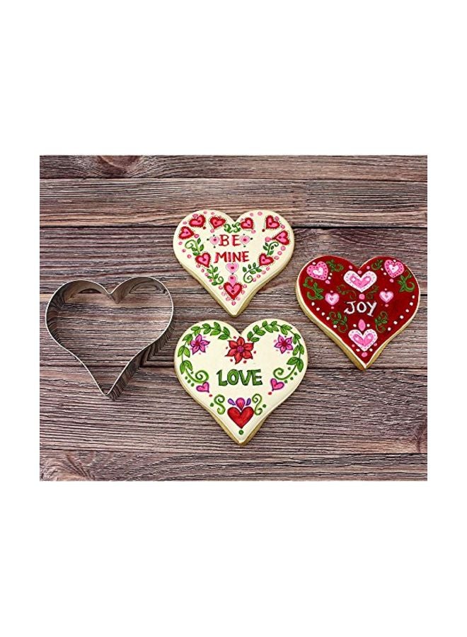 Heart Shaped Cookie Cutter Silver 5x5x1inch