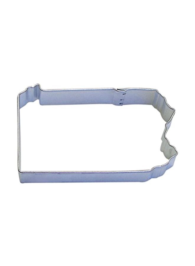 Pennsylvania Map Design Cookie Cutter Silver 5x1x5inch