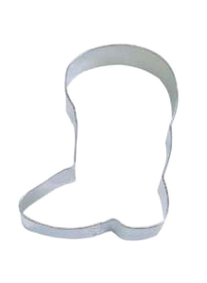 Santa Boot Shaped Cookie Cutter Silver 4inch