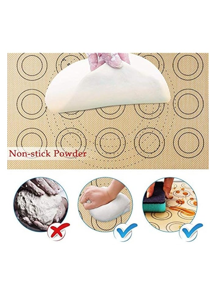 2Pcs Silicone Baking Mats-Non Stick Cookie Sheet Macaron Mat Liner for Bake Pans & Rolling,Perfect Bakeware For Bread Making Pastry Cake Brioche Pizza-Thick/Large/BPA Free