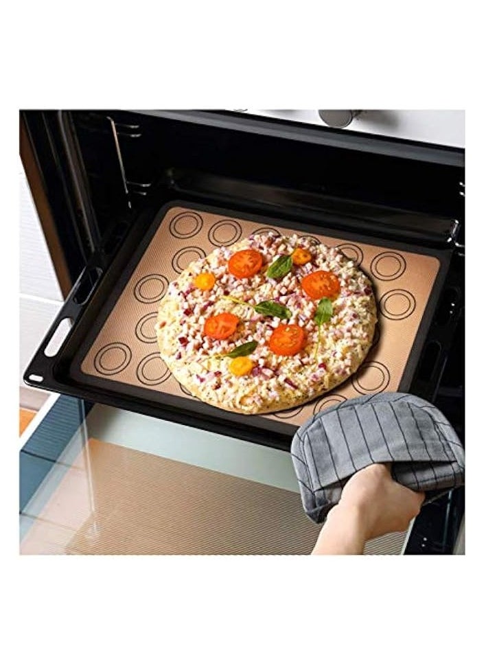 2Pcs Silicone Baking Mats-Non Stick Cookie Sheet Macaron Mat Liner for Bake Pans & Rolling,Perfect Bakeware For Bread Making Pastry Cake Brioche Pizza-Thick/Large/BPA Free