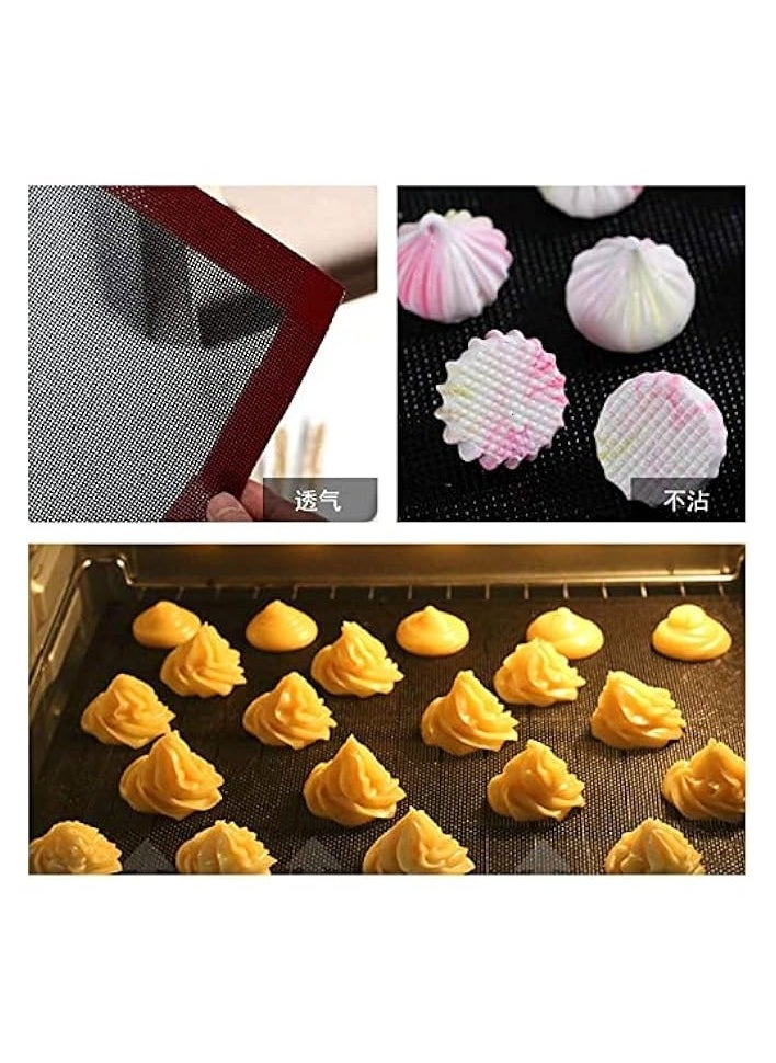 Silicone Baking Mat Sheet Non-Slip Washable Reusable Baking Tray Washable Reusable Non-Stick Tray Liner for Bake Pans and Rolling Heat-Resistant Cooking Bakeware Mat BPA 40x30cm