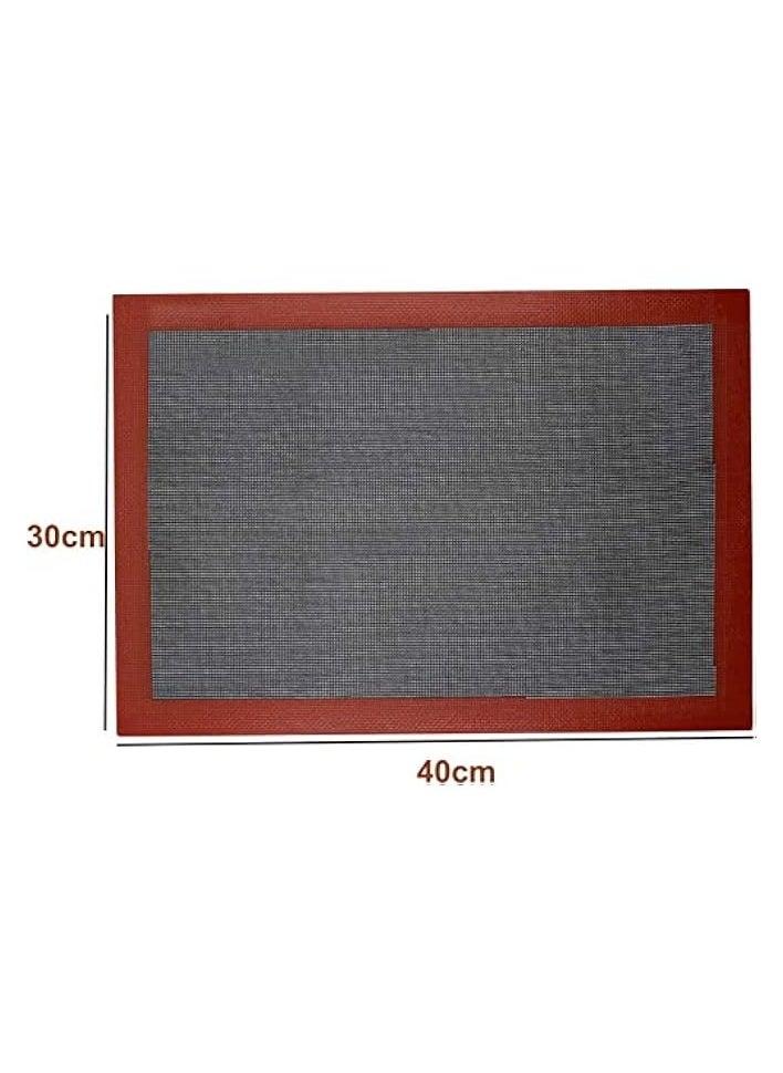 Silicone Baking Mat Sheet Non-Slip Washable Reusable Baking Tray Washable Reusable Non-Stick Tray Liner for Bake Pans and Rolling Heat-Resistant Cooking Bakeware Mat BPA 40x30cm