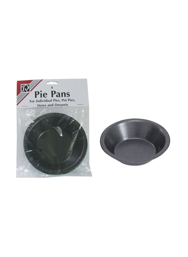 4-Piece Non-Stick Pie Pan Black 6x5x1.5inch