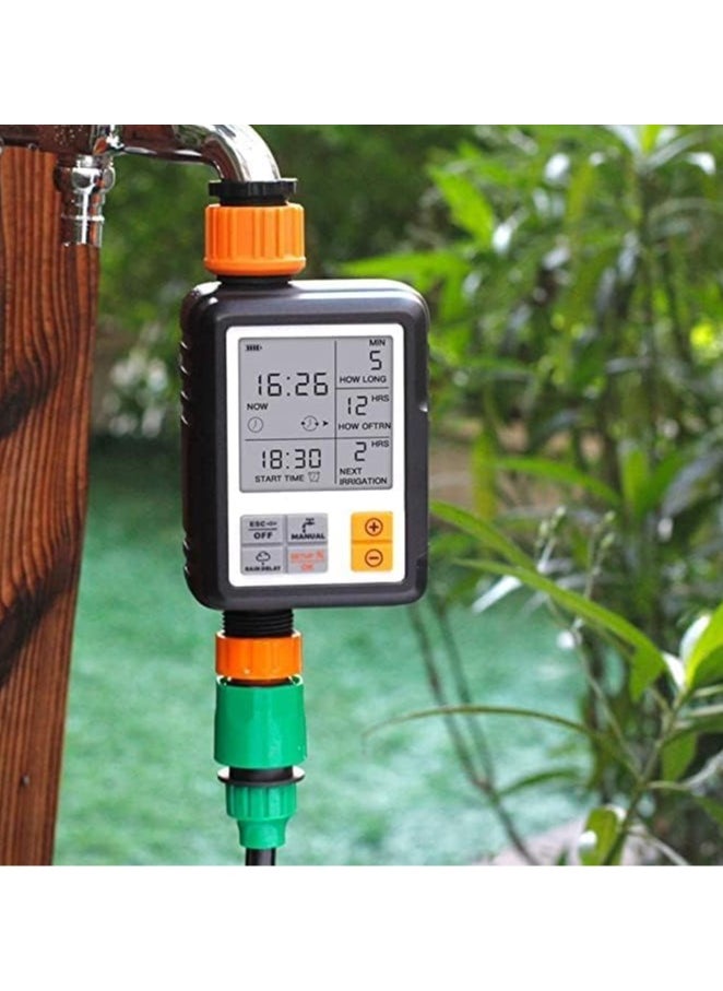 Automatic Watering Timer,Sprinkler Timer,Large LCD Screen Multifunctional Timing Watering Device Outdoor Garden Sprinkler Controller Intelligent Automatic Irrigation System Waterproof