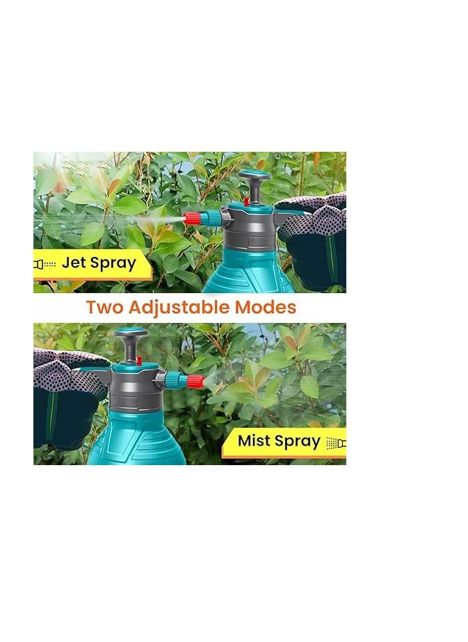 TOTAL 2L Pressure Sprayer - 2.5BAR, Adjustable Nozzle with Straight Jet & Mist Spray, Strong Aluminum Pump Lever, Safety Pressure Release Valve - Ideal for Gardening, Pest Control, and Cleaning