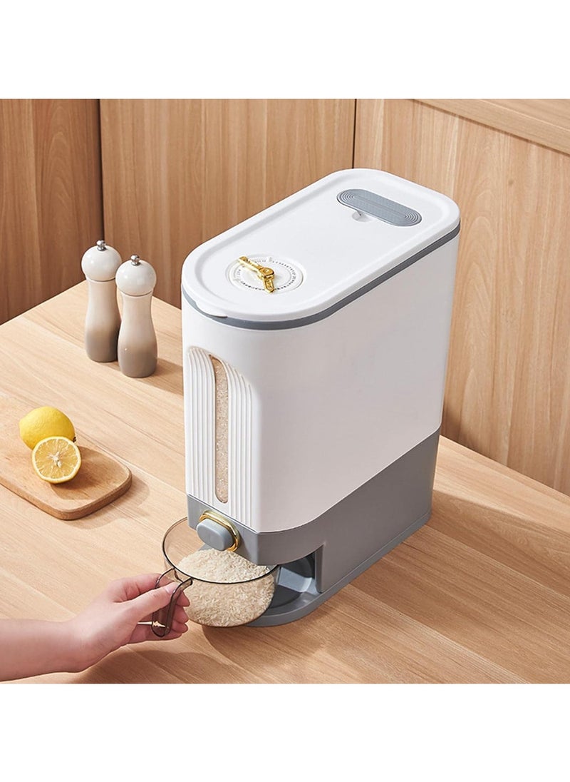 Rice Storage Automatic Box/Container - Large Sealed Kitchen Grain & Rice Dispenser with Lid, 10KG