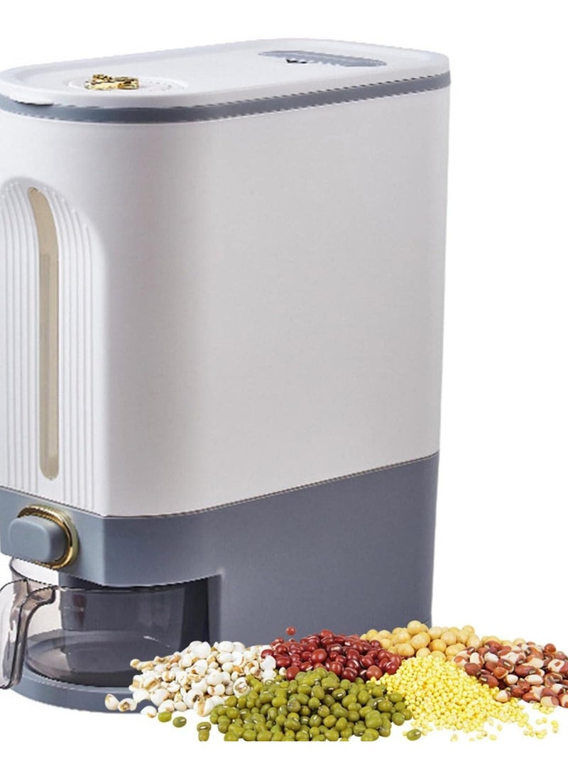 Rice Storage Automatic Box/Container - Large Sealed Kitchen Grain & Rice Dispenser with Lid, 10KG