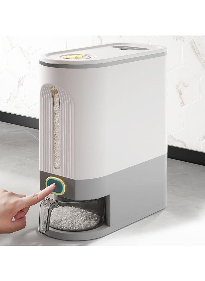 Rice Storage Automatic Box/Container - Large Sealed Kitchen Grain & Rice Dispenser with Lid, 10KG