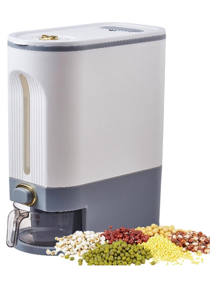 Large Dry Food Dispenser Sealed Insectproof Moistureproof Cereal Dispenser with Measuring Cup Plastic Rice Dispenser