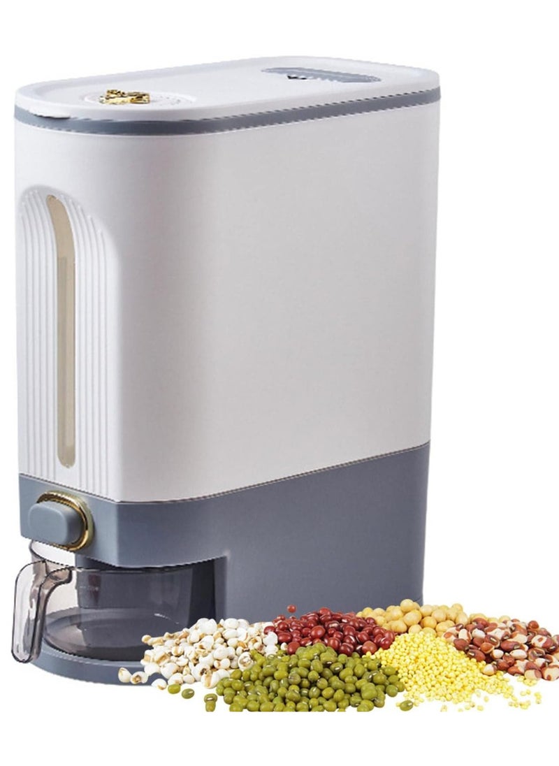 Rice Container, Large Grain Container Storage with Lid Measuring Cylinder Moisture Proof Household Cereal Dispenser Bucket for Kitchen Soybean Corn