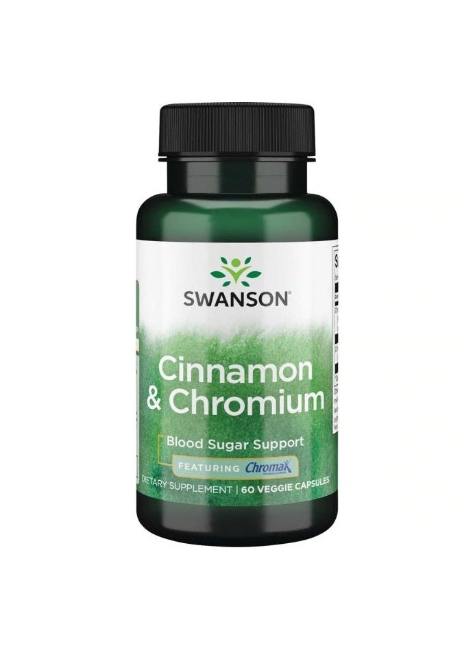 Cinnamon And Chromium Featuring Chromax , 60 Veggie Capsules