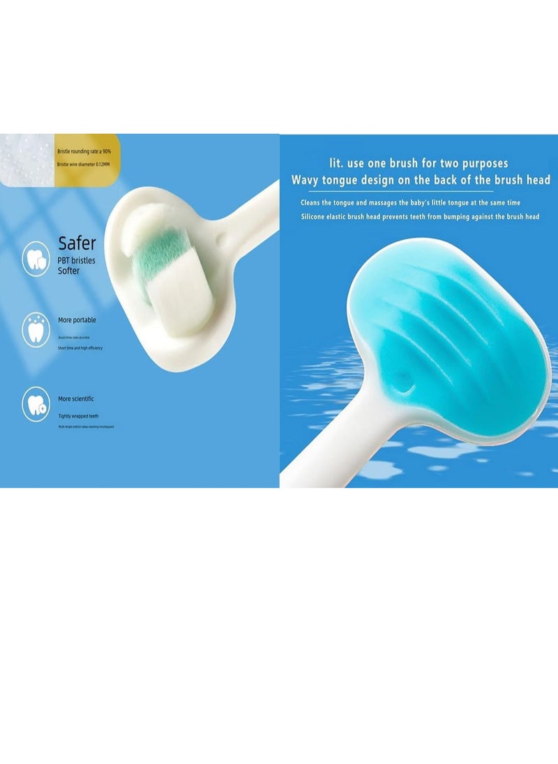 Baby Toothbrush,Toothbrushes Soft,Baby Toothbrush 12 Months and Up,3 Side Tooth Brushes,Cute and Efficient Design for Babies and Toddlers to Love Brushing Their Teeth