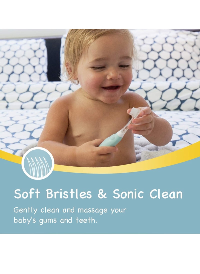 Papablic BabyHandy 2-Stage Baby Sonic Electric Toothbrush for Babies and Toddlers Ages 0-3 Years