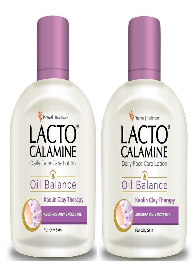 Lacto Calamine Daily Face Care Lotion, Oil Balance for Oily Skin, 120ml (Pack of 2)